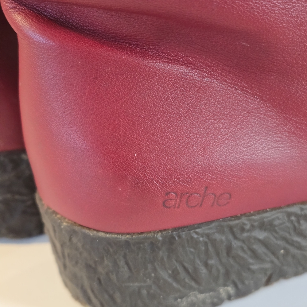 Arche Size 39 Women's Red Leather Ankle Boots - Picture 3 of 9